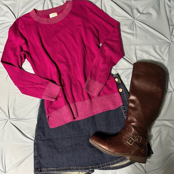 ‼️SOLD‼️ 🩷LOFT Outlet Fuschia Sweater🩷 - Picture 1 of 2